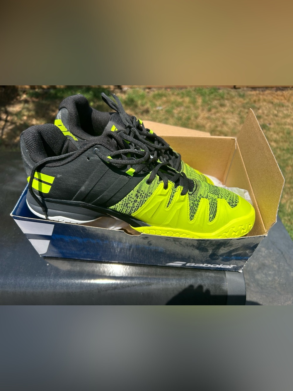 Babolat Men's Brand New Athletic Tennis Court Shoes in Lime Green Black